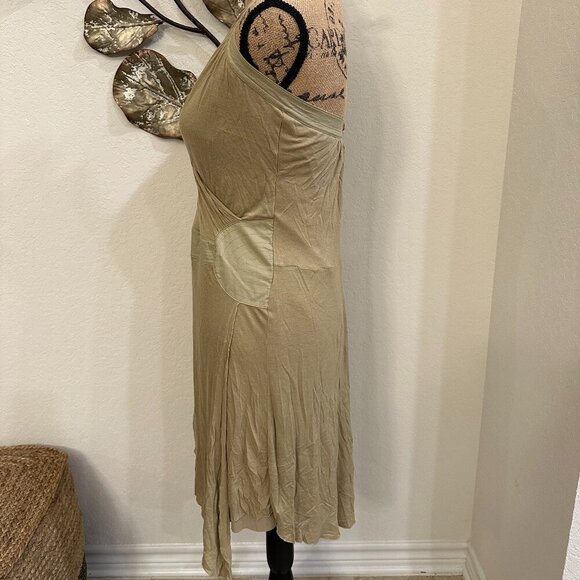 🌿 NWOT - To The Max Olive Green Halter Dress – Boho Chic (XS) 🌿 - Picture 3 of 5